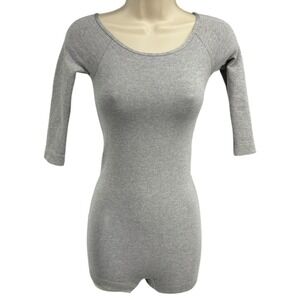 Free People Intimately Gray Seamless Ribbed Long Sleeve Romper XS/S OB402120